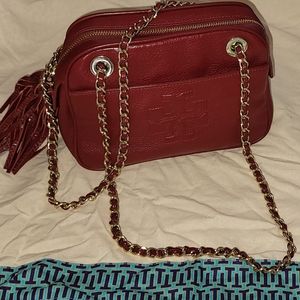 CHERRY RED TORY BURCH CHAIN CROSSBODY